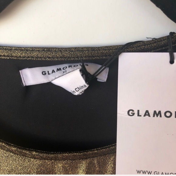 NWT Nasty Gal Gold Cold Shoulder Mini Dress - Picture 5 of 8